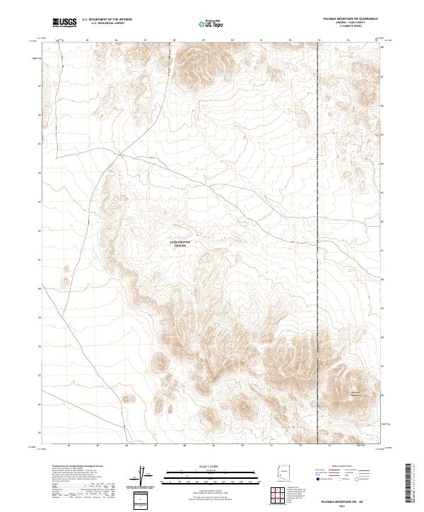 US Topo 7.5-minute map for Palomas Mountains SW AZ