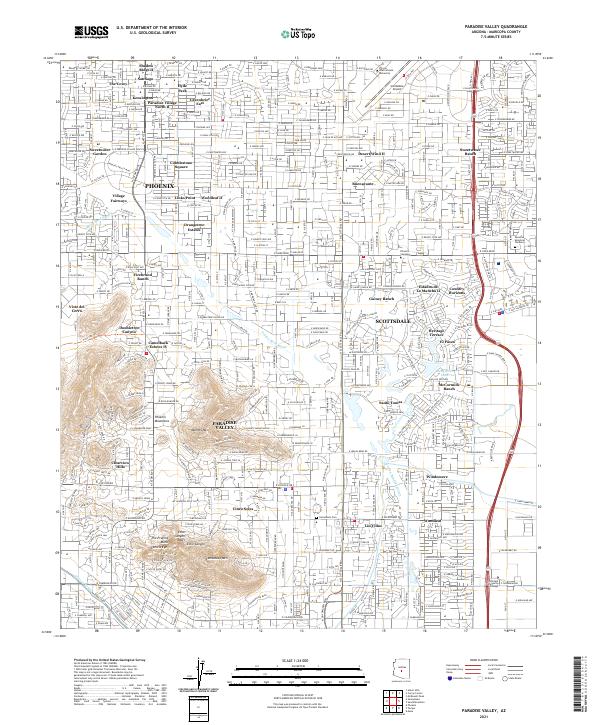 US Topo 7.5-minute map for Paradise Valley AZ