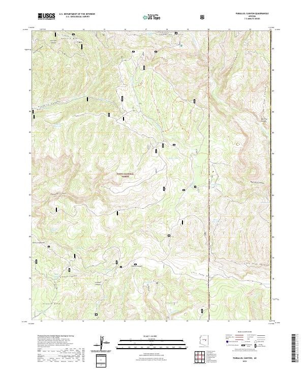US Topo 7.5-minute map for Parallel Canyon AZ