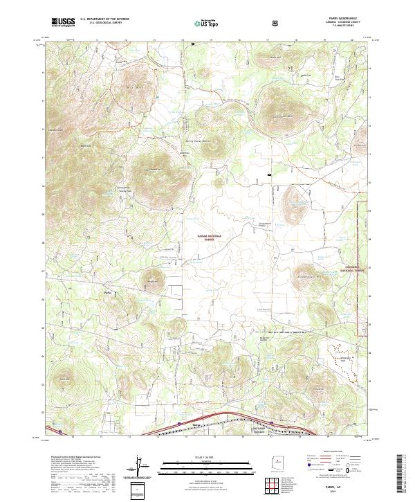US Topo 7.5-minute map for Parks AZ