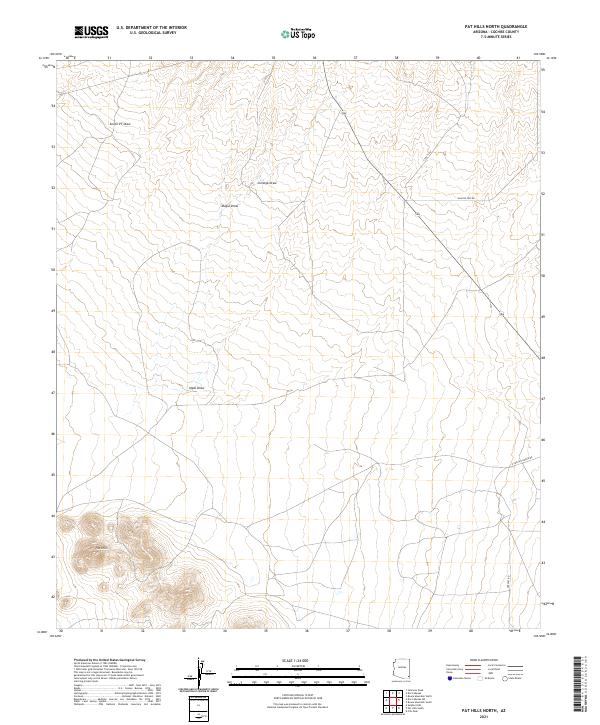 US Topo 7.5-minute map for Pat Hills North AZ