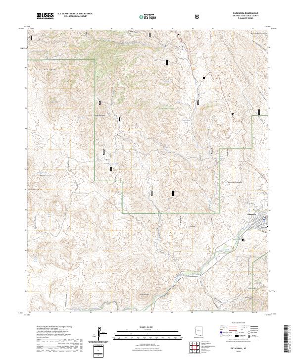 US Topo 7.5-minute map for Patagonia AZ