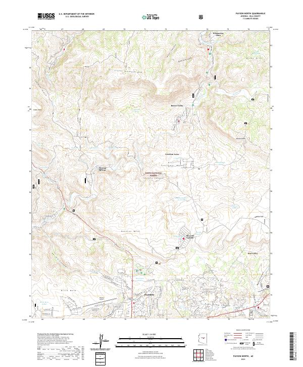 US Topo 7.5-minute map for Payson North AZ