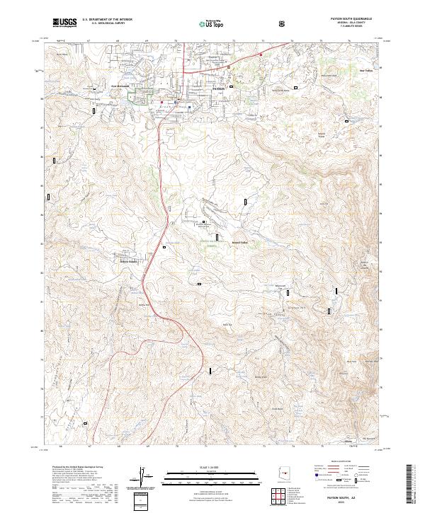 US Topo 7.5-minute map for Payson South AZ