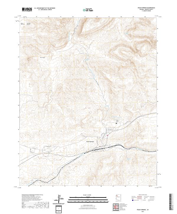 US Topo 7.5-minute map for Peach Springs AZ