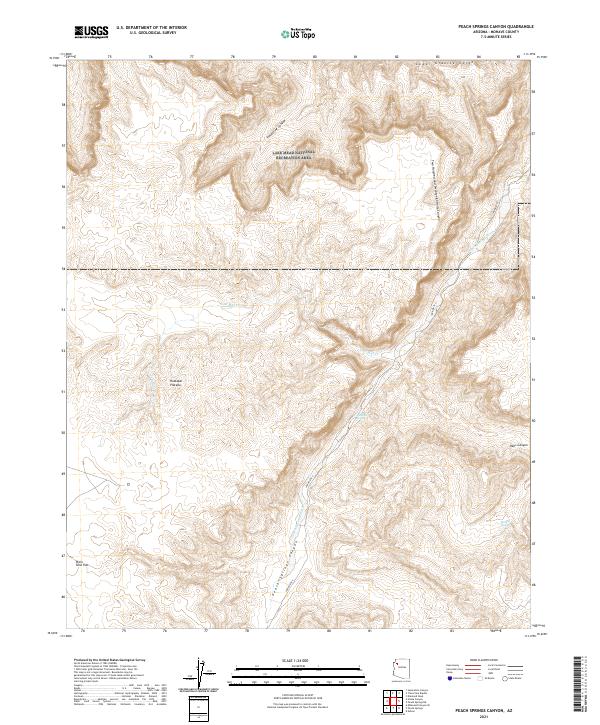 US Topo 7.5-minute map for Peach Springs Canyon AZ