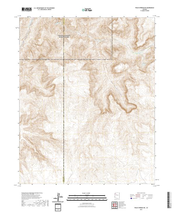 US Topo 7.5-minute map for Peach Springs NE AZ
