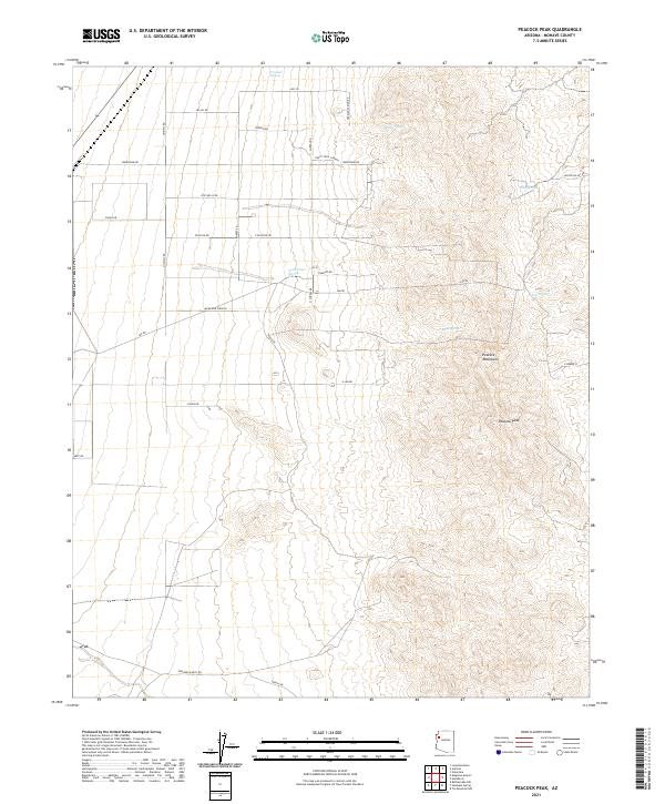 US Topo 7.5-minute map for Peacock Peak AZ