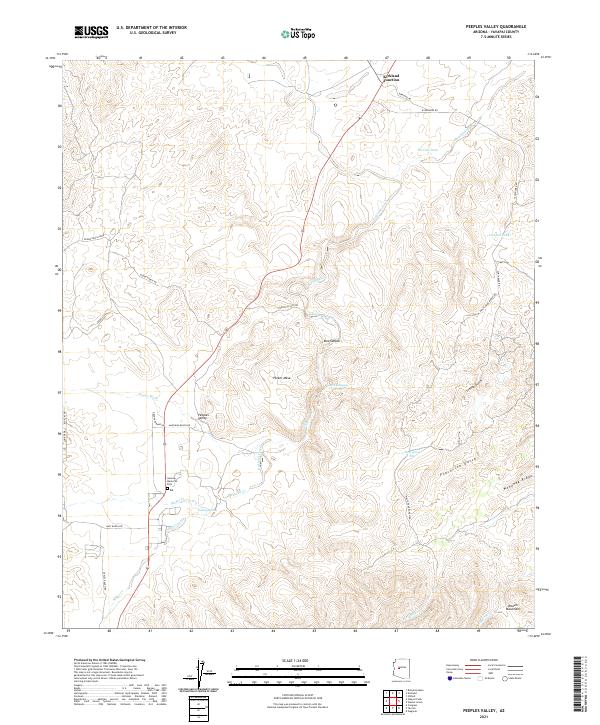 US Topo 7.5-minute map for Peeples Valley AZ