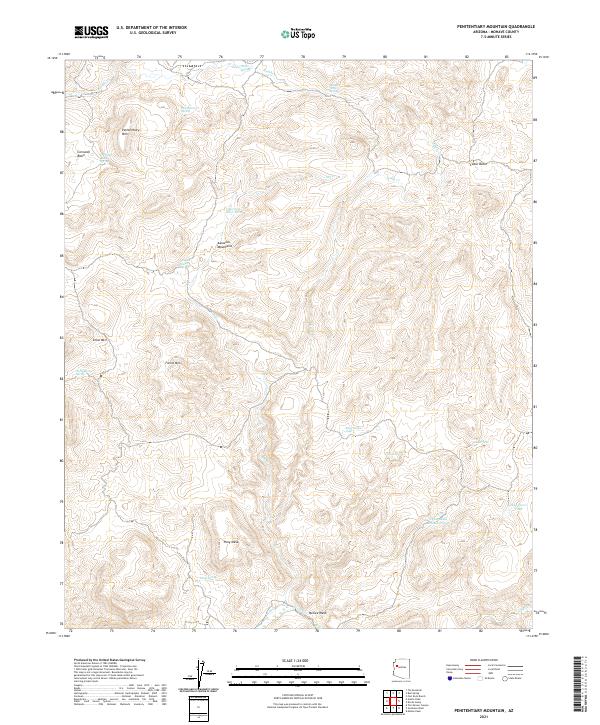US Topo 7.5-minute map for Penitentiary Mountain AZ