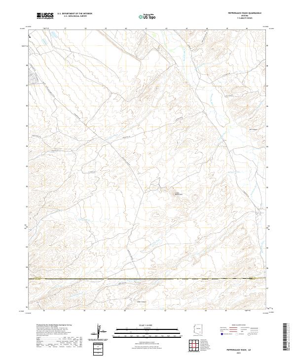 US Topo 7.5-minute map for Peppersauce Wash AZ