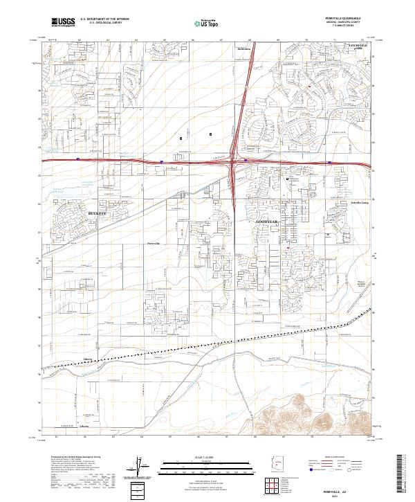 US Topo 7.5-minute map for Perryville AZ
