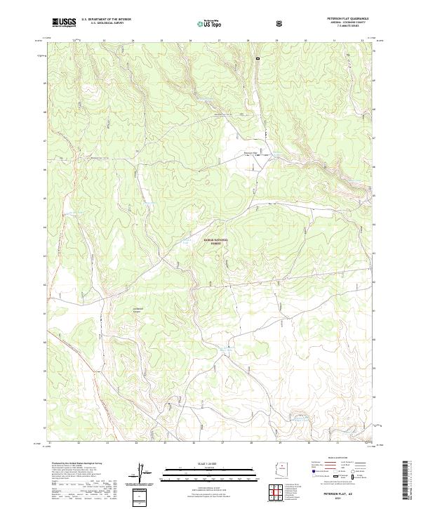 US Topo 7.5-minute map for Peterson Flat AZ