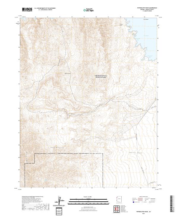 US Topo 7.5-minute map for Petroglyph Wash AZ