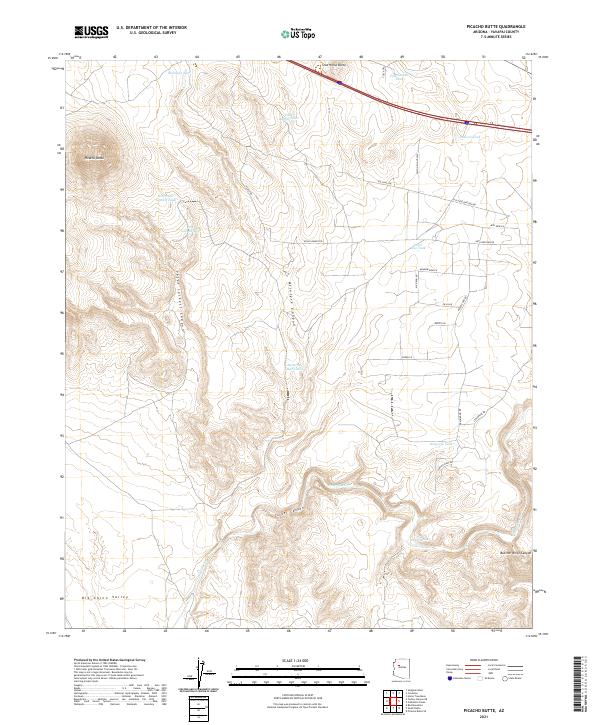 US Topo 7.5-minute map for Picacho Butte AZ