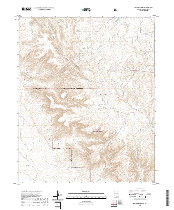 US Topo 7.5-minute map for Picacho Butte SE AZ