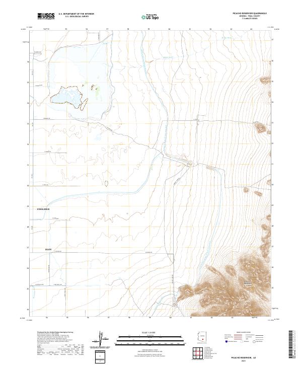 US Topo 7.5-minute map for Picacho Reservoir AZ