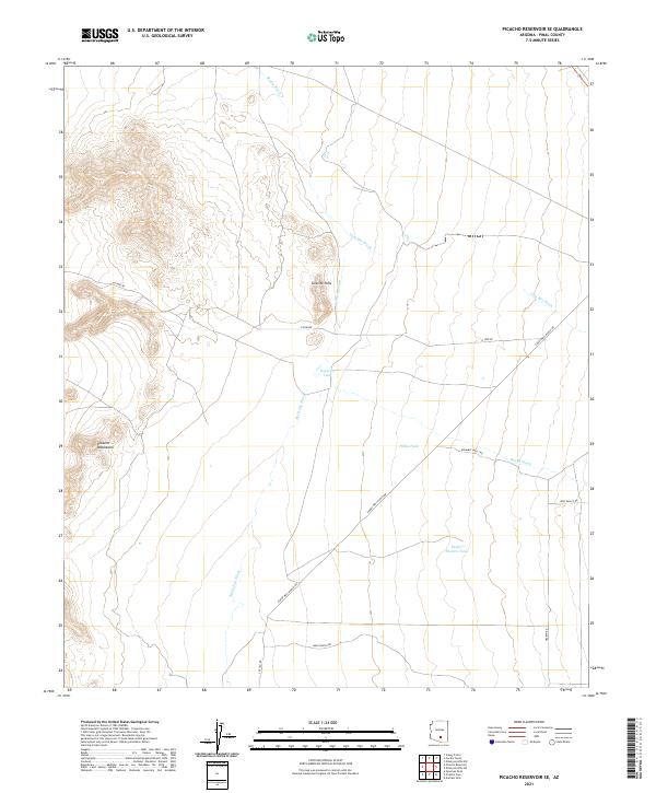 US Topo 7.5-minute map for Picacho Reservoir SE AZ
