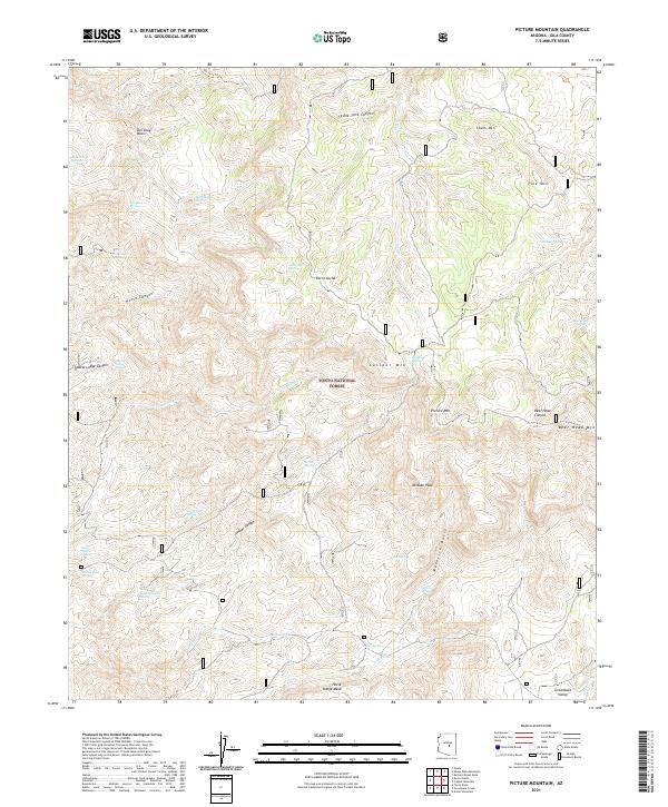 US Topo 7.5-minute map for Picture Mountain AZ