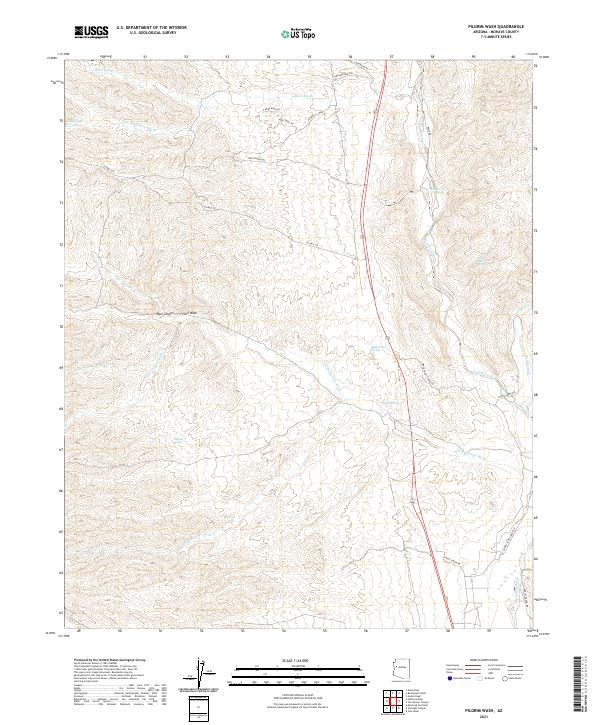 US Topo 7.5-minute map for Pilgrim Wash AZ