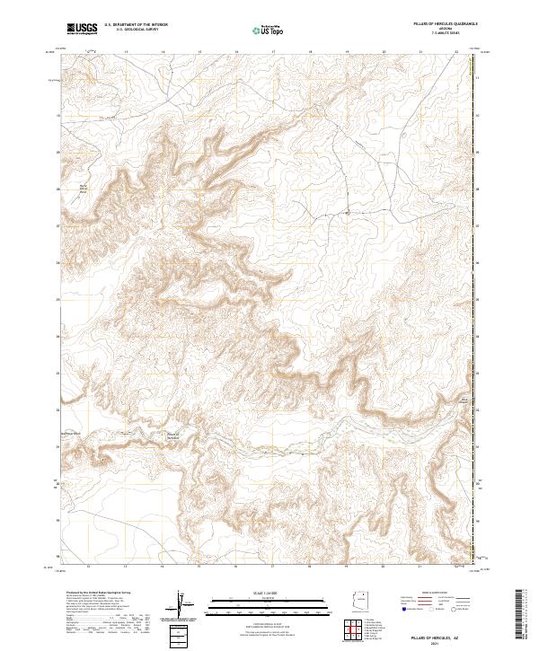 US Topo 7.5-minute map for Pillars of Hercules AZ