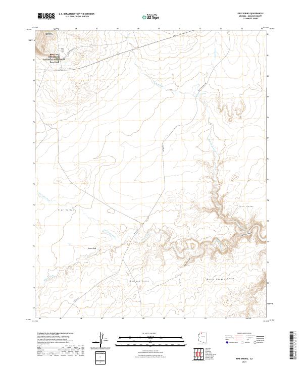 US Topo 7.5-minute map for Pipe Spring AZ