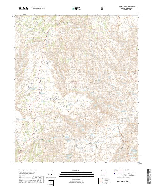 US Topo 7.5-minute map for Pipestem Mountain AZ