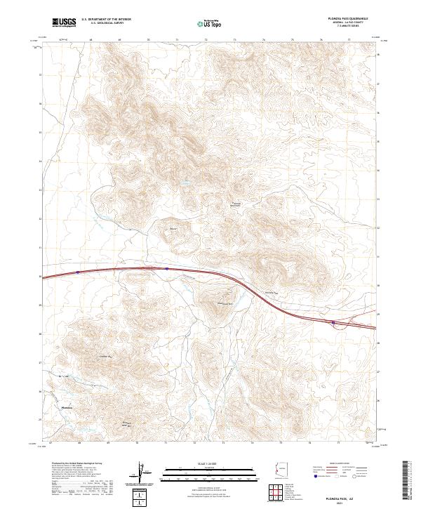 US Topo 7.5-minute map for Plomosa Pass AZ