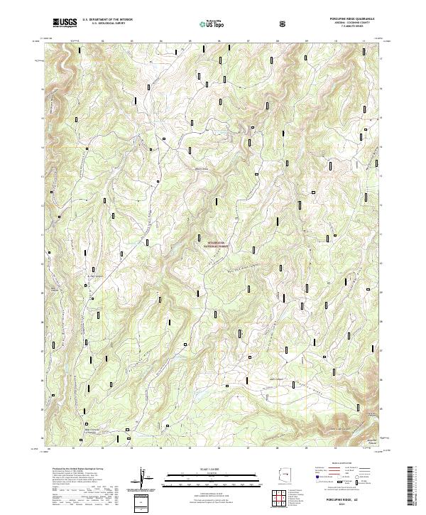 US Topo 7.5-minute map for Porcupine Ridge AZ
