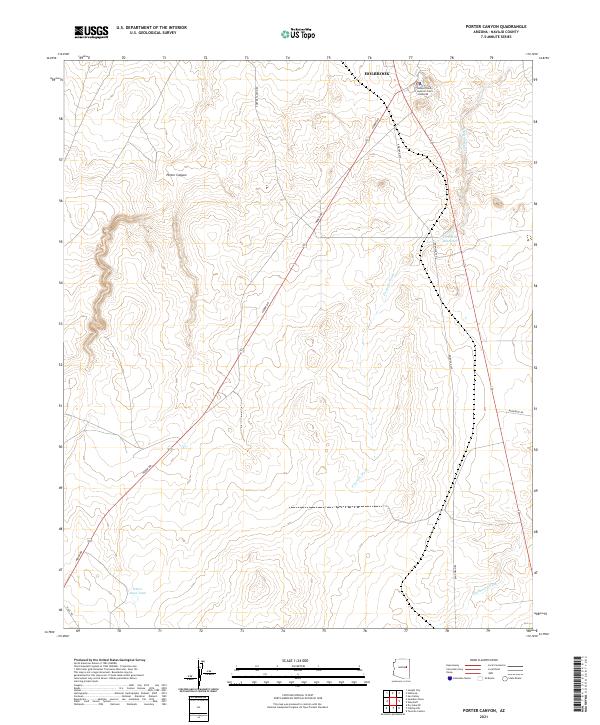 US Topo 7.5-minute map for Porter Canyon AZ