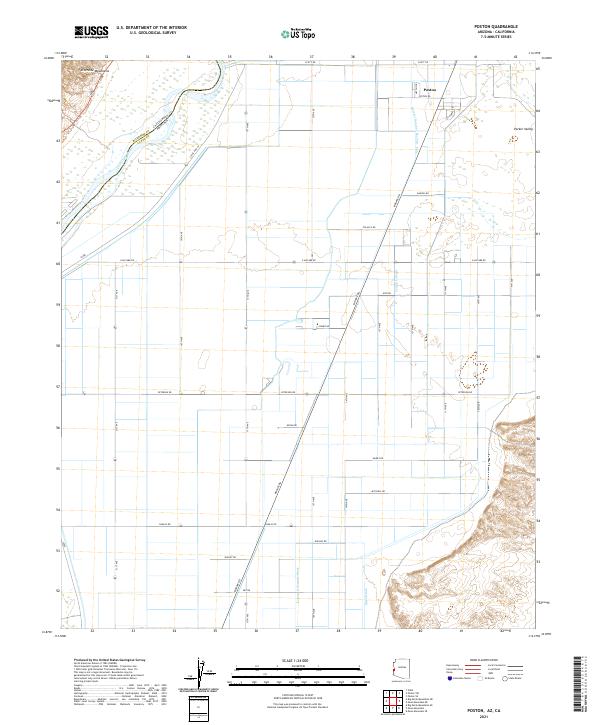 USGS US Topo 7.5-minute map for Poston AZCA 2021