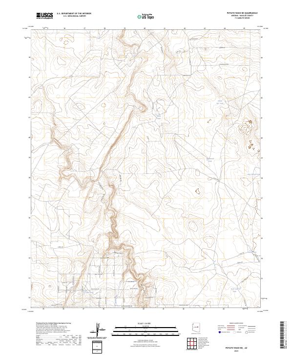 US Topo 7.5-minute map for Potato Wash NE AZ