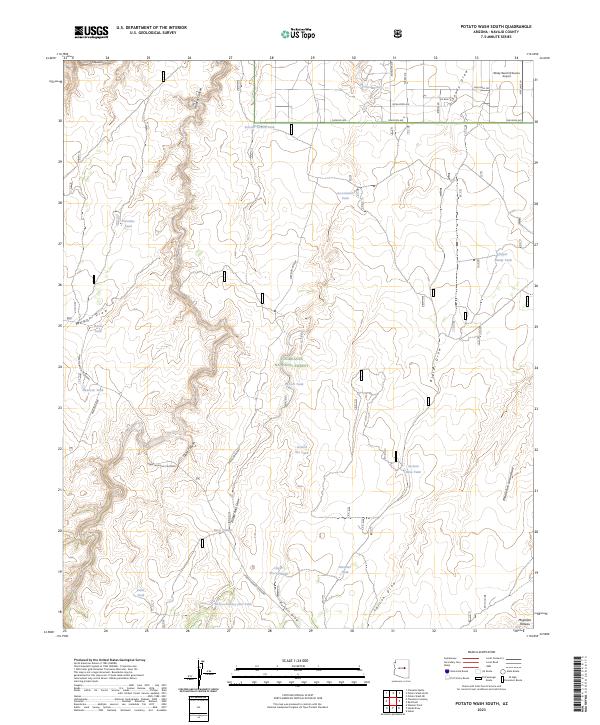 US Topo 7.5-minute map for Potato Wash South AZ