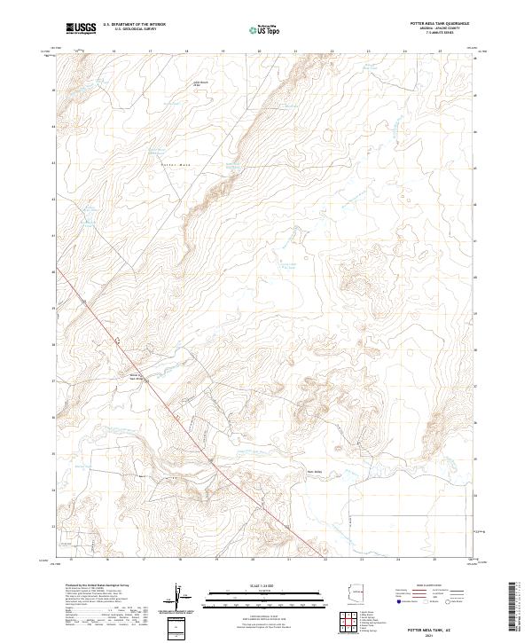 US Topo 7.5-minute map for Potter Mesa Tank AZ