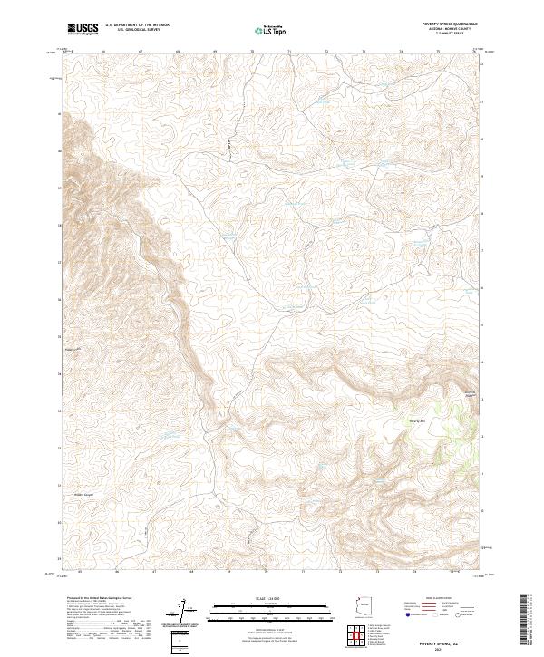 US Topo 7.5-minute map for Poverty Spring AZ