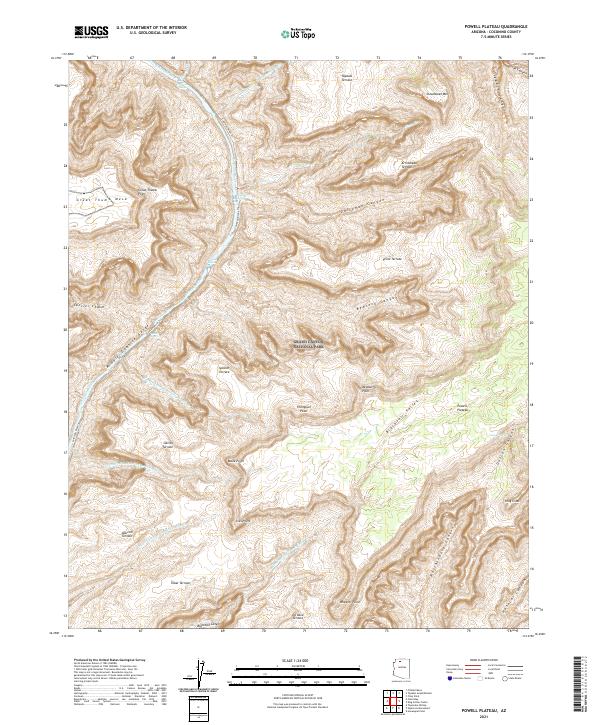 US Topo 7.5-minute map for Powell Plateau AZ