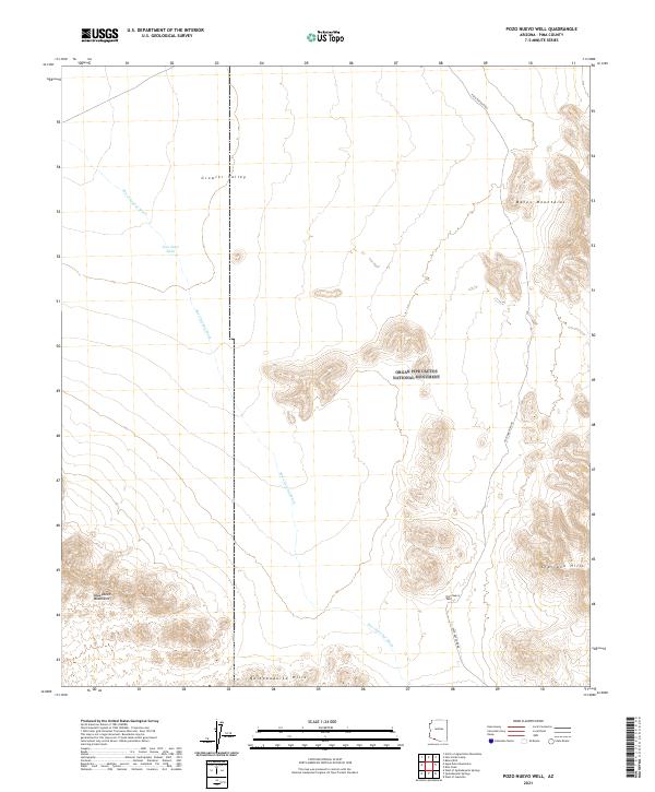 USGS US Topo 7.5-minute map for Pozo Nuevo Well AZ 2021
