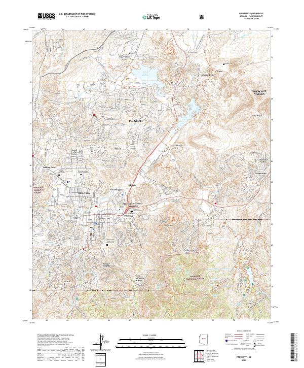 US Topo 7.5-minute map for Prescott AZ
