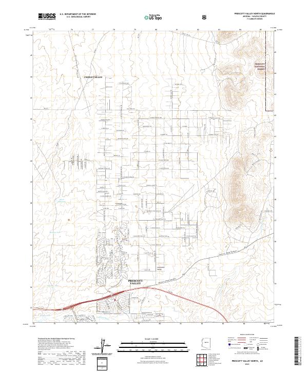 US Topo 7.5-minute map for Prescott Valley North AZ