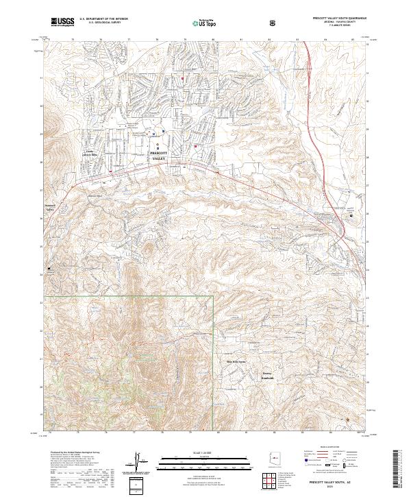 US Topo 7.5-minute map for Prescott Valley South AZ