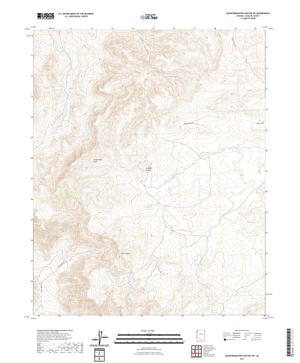US Topo 7.5-minute map for Quartermaster Canyon SW AZ