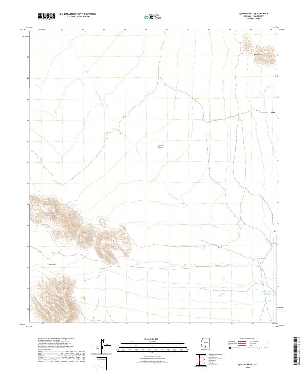 US Topo 7.5-minute map for Queens Well AZ