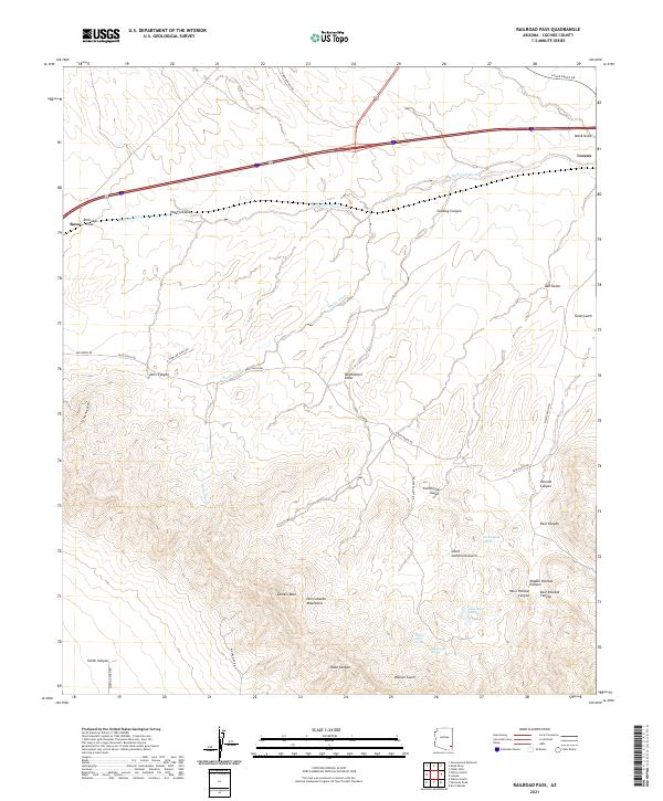 US Topo 7.5-minute map for Railroad Pass AZ