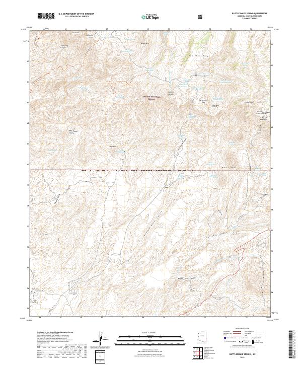 US Topo 7.5-minute map for Rattlesnake Spring AZ