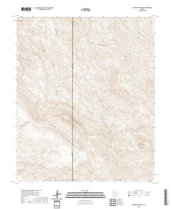 US Topo 7.5-minute map for Rawhide Mountain AZ