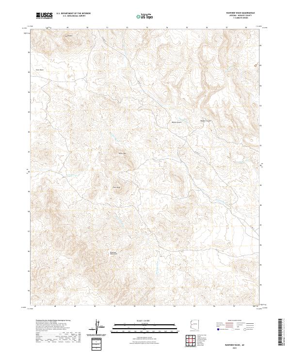 US Topo 7.5-minute map for Rawhide Wash AZ