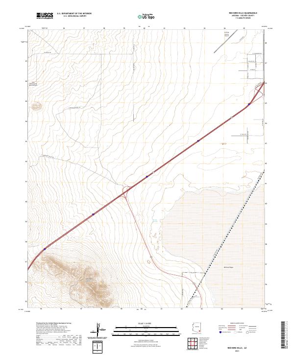 US Topo 7.5-minute map for Red Bird Hills AZ