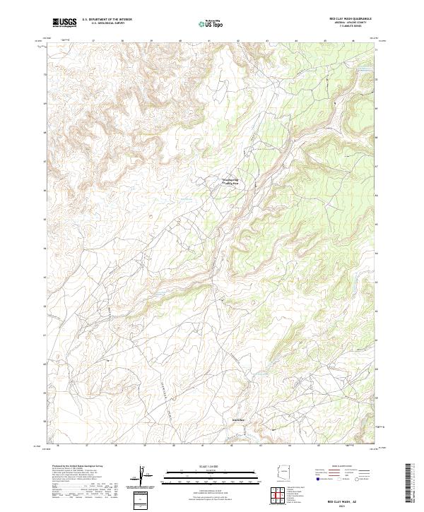 US Topo 7.5-minute map for Red Clay Wash AZ