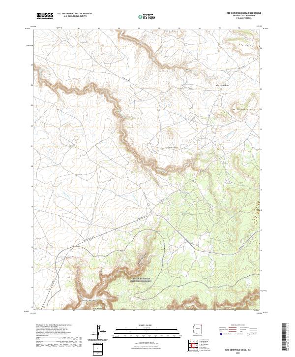 US Topo 7.5-minute map for Red Cornfield Mesa AZ