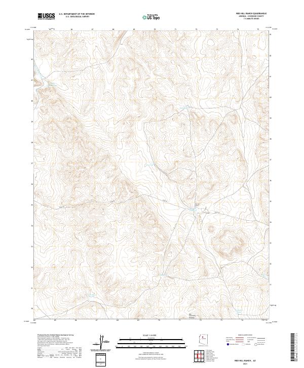 US Topo 7.5-minute map for Red Hill Ranch AZ